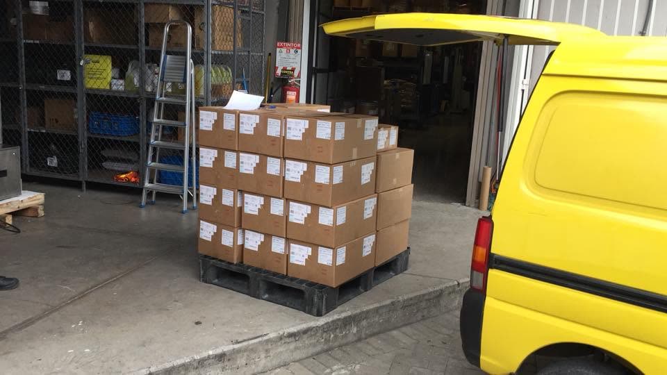 Tarima de cajas lista para cargar